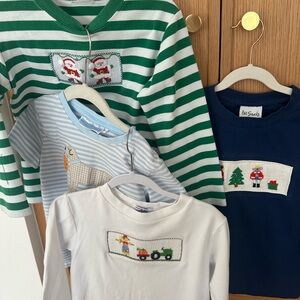 Bundle of 4 Kids #Holiday Shirt/Smocked Sweaters, Size 6